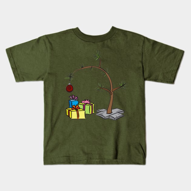 🎄 Charlie Brown Xmas Tree 🎄 Kids T-Shirt by INLE Designs